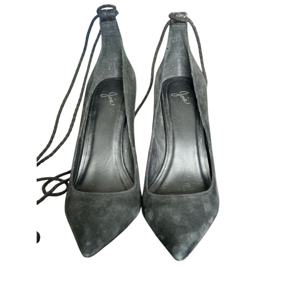 Joie Angelynn Black Suede Lace Up Pump Size 39 1/2 US 9 1/2